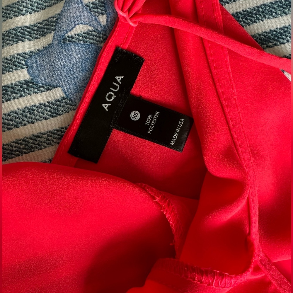 Aqua spaghetti top in neon red - Picture 3 of 3